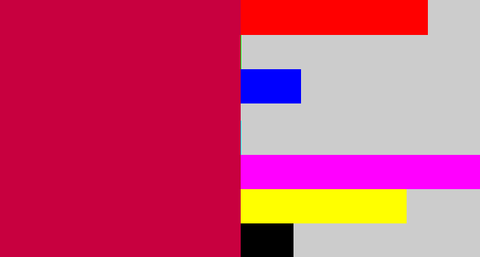 Hex color #c8003f - ruby