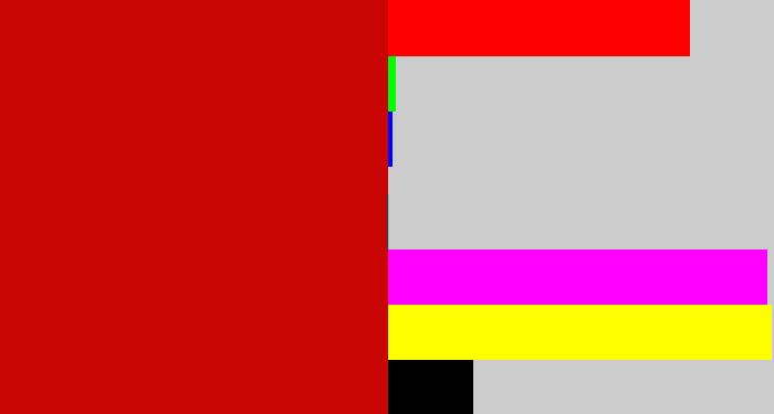 Hex color #c80502 - scarlet