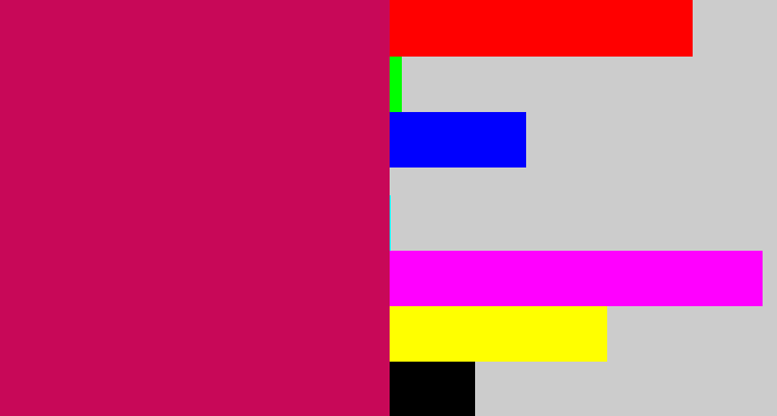 Hex color #c80858 - deep pink