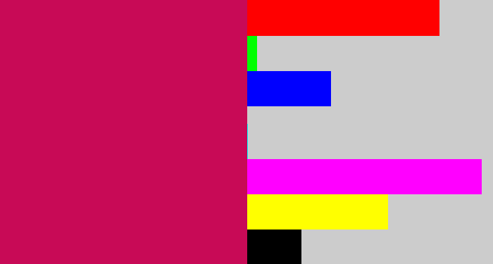 Hex color #c80a56 - deep pink