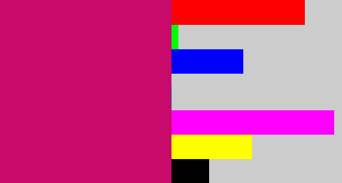 Hex color #c80a6a - deep pink