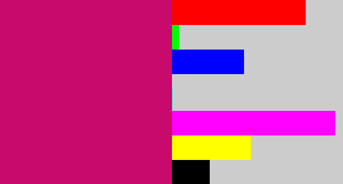 Hex color #c80a6c - deep pink