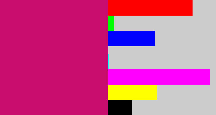 Hex color #c80d6e - deep pink