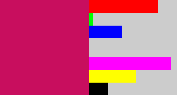 Hex color #c80e5e - deep pink