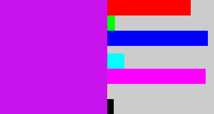 Hex color #c813ef - neon purple