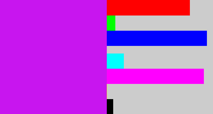 Hex color #c815ef - neon purple