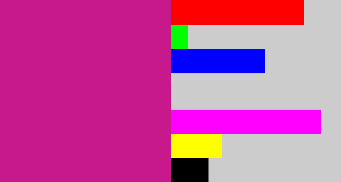 Hex color #c8198c - magenta