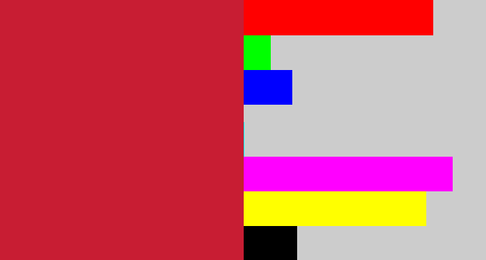 Hex color #c81d33 - cherry