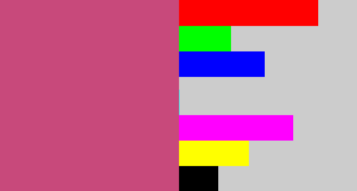 Hex color #c8497b - dark pink