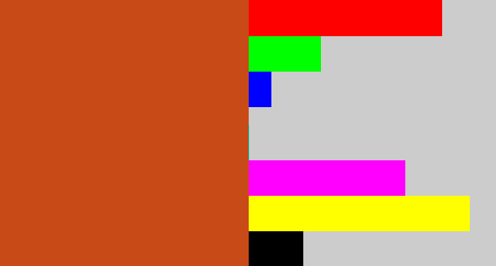 Hex color #c84a16 - brick orange