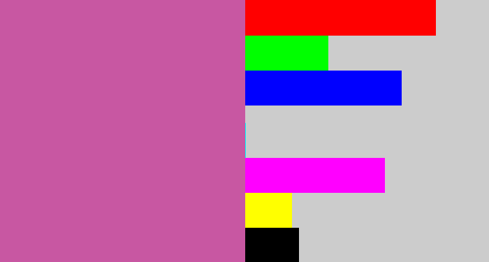 Hex color #c857a2 - purplish pink