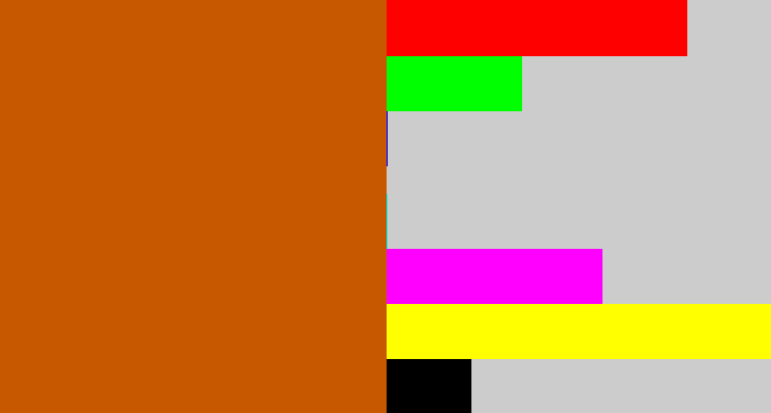 Hex color #c85800 - dark orange