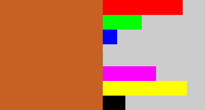 Hex color #c86024 - copper