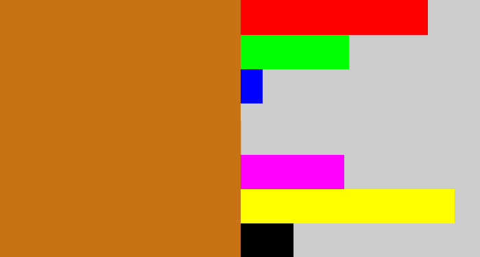 Hex color #c87216 - brownish orange