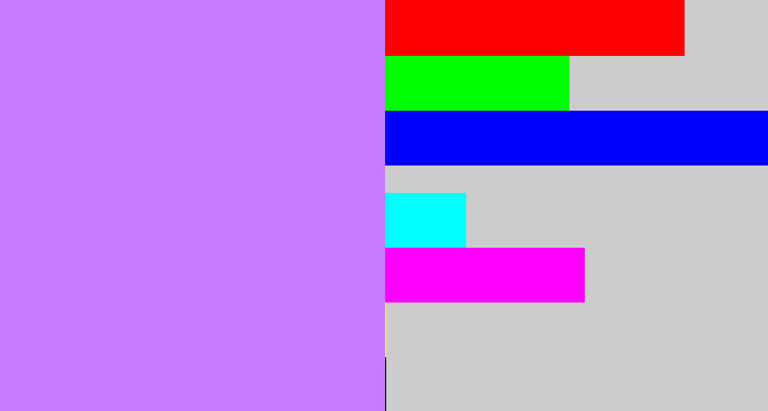 Hex color #c87bfe - light purple