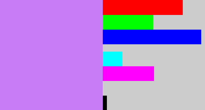 Hex color #c87cf6 - light purple