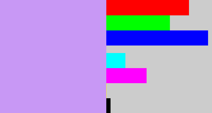 Hex color #c898f5 - baby purple