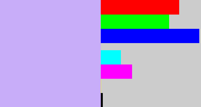 Hex color #c8adf9 - pale violet