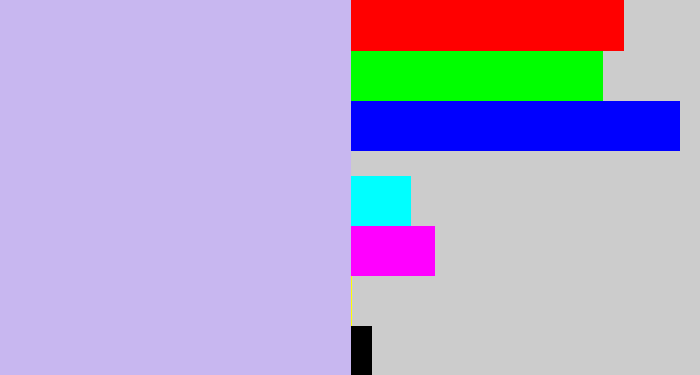 Hex color #c8b7f0 - pale violet
