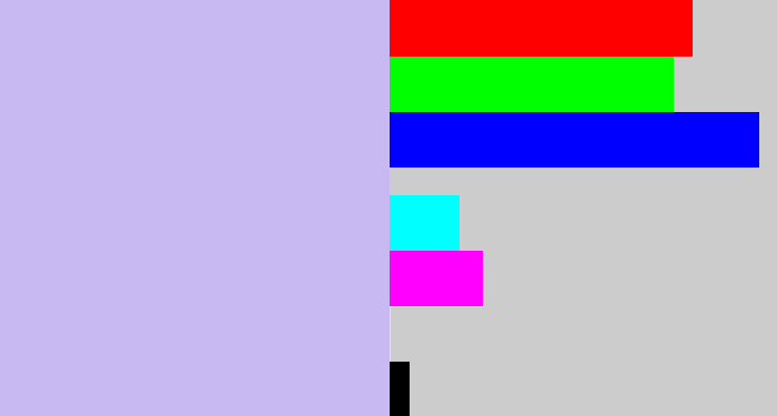 Hex color #c8b9f3 - pale violet
