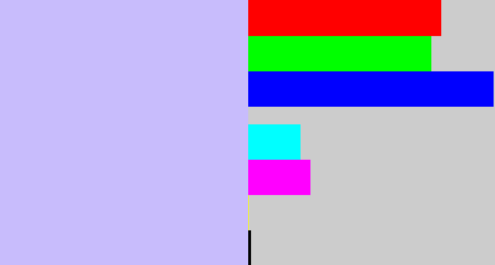 Hex color #c8bcfc - light periwinkle