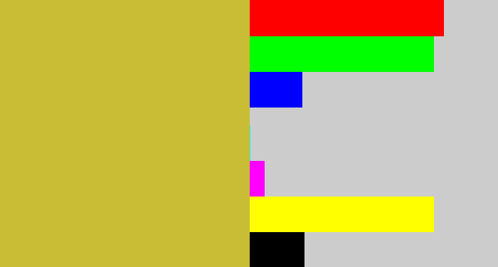 Hex color #c8bd35 - puke yellow