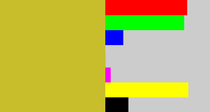 Hex color #c8be2b - puke yellow
