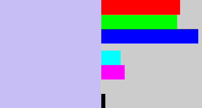 Hex color #c8bef6 - light periwinkle