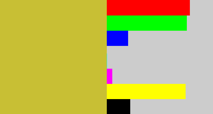 Hex color #c8bf34 - puke yellow