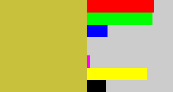 Hex color #c8c13c - sickly yellow