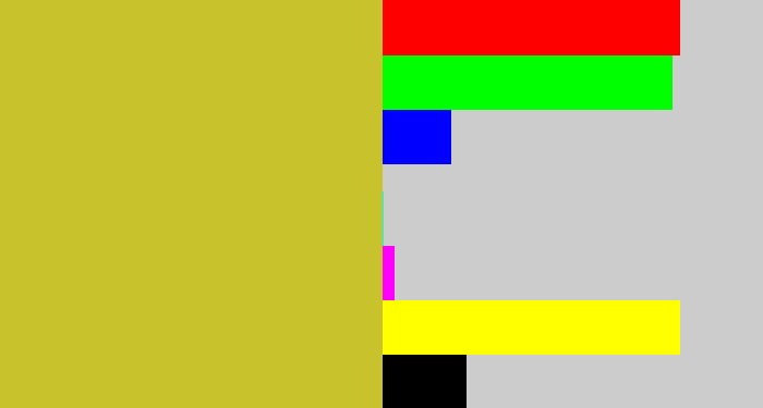 Hex color #c8c22d - puke yellow