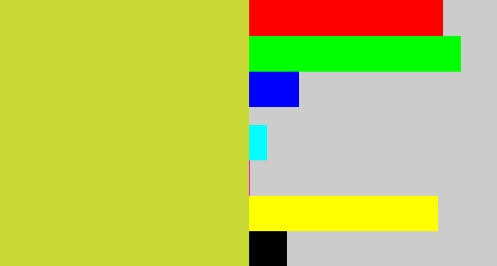 Hex color #c8d834 - sickly yellow