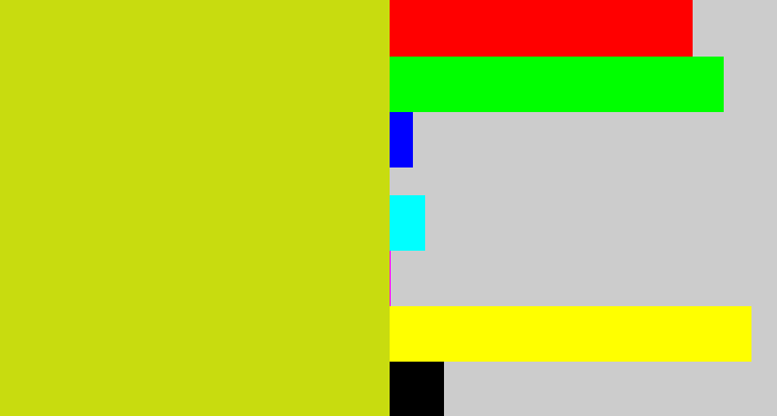 Hex color #c8dc0f - piss yellow