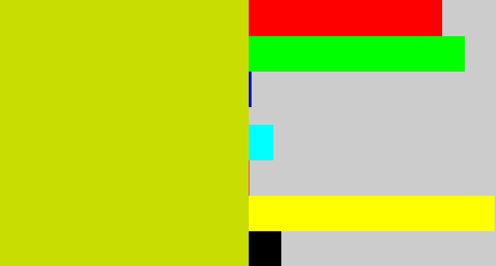 Hex color #c8de02 - green/yellow