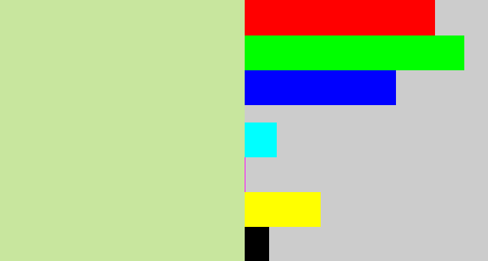 Hex color #c8e69e - light grey green