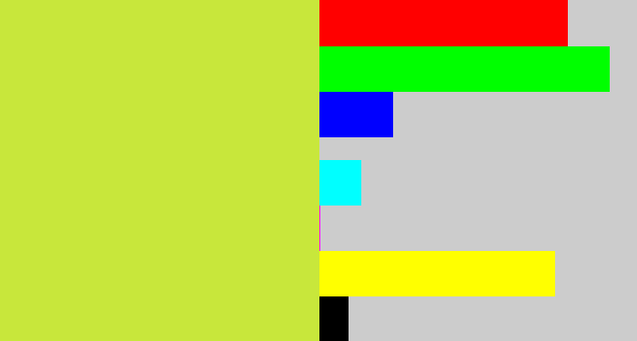 Hex color #c8e73b - sickly yellow