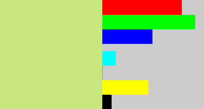 Hex color #c8e77e - light yellow green
