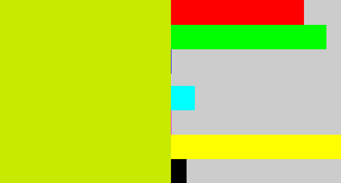 Hex color #c8e900 - greeny yellow