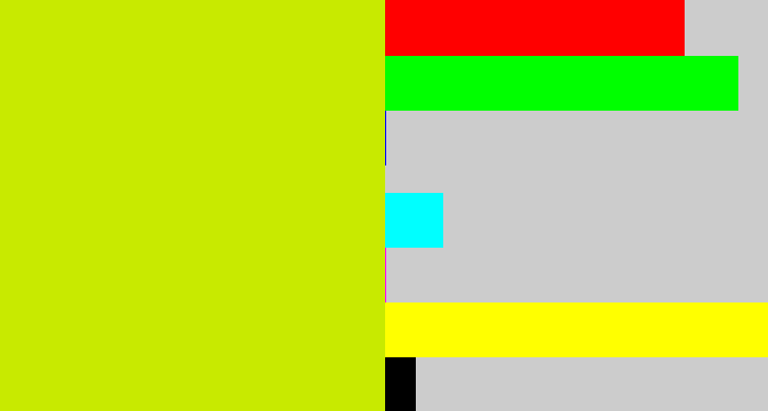 Hex color #c8ea00 - greeny yellow