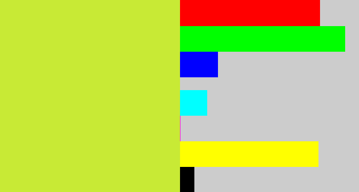 Hex color #c8ea35 - sickly yellow