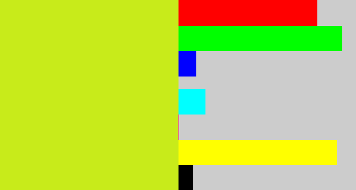 Hex color #c8eb1a - yellowy green