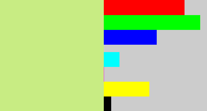 Hex color #c8ec83 - light yellow green