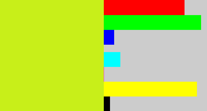 Hex color #c8ef19 - lime yellow