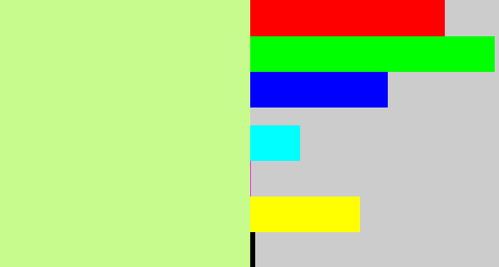 Hex color #c8fb8d - light yellowish green