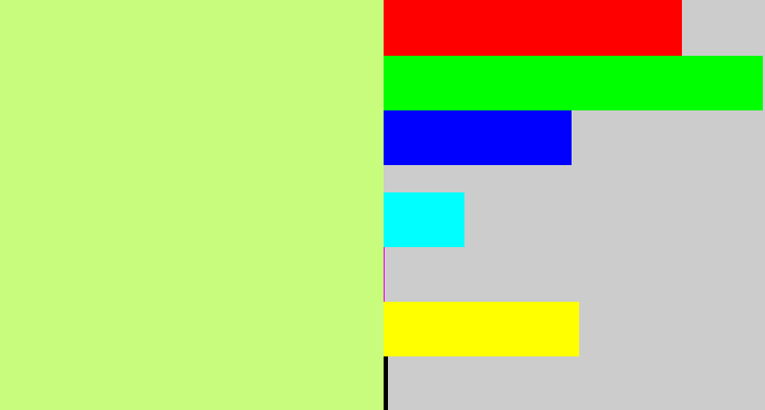 Hex color #c8fc7c - light yellow green