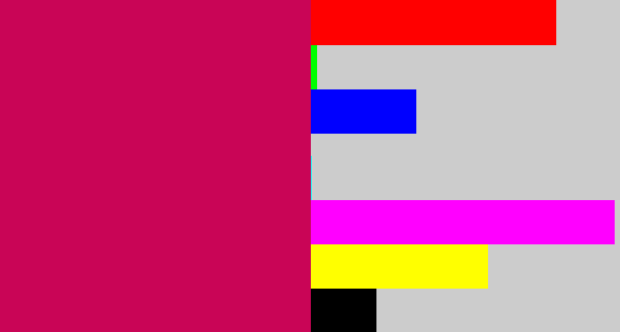 Hex color #c90556 - deep pink