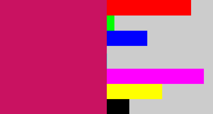Hex color #c91261 - deep pink
