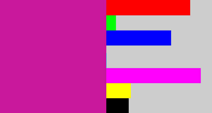 Hex color #c9169b - barney