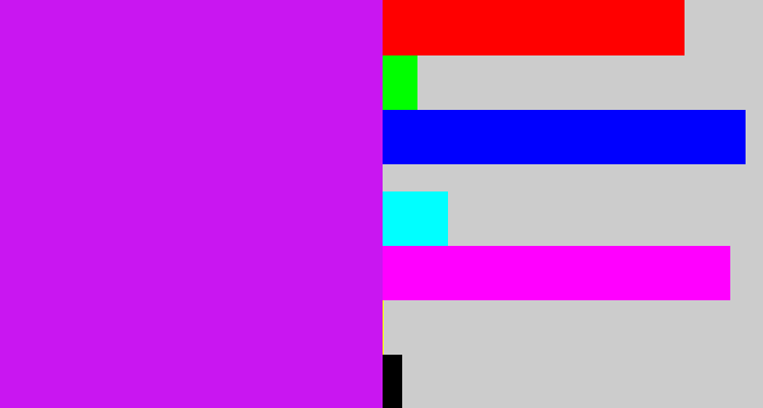 Hex color #c916f1 - neon purple