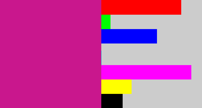 Hex color #c9178d - magenta